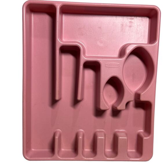 Rubbermaid Mauve Silverware Flatware Cutlery Tray Utensil Holder 1992 Large Pink - Picture 1 of 6